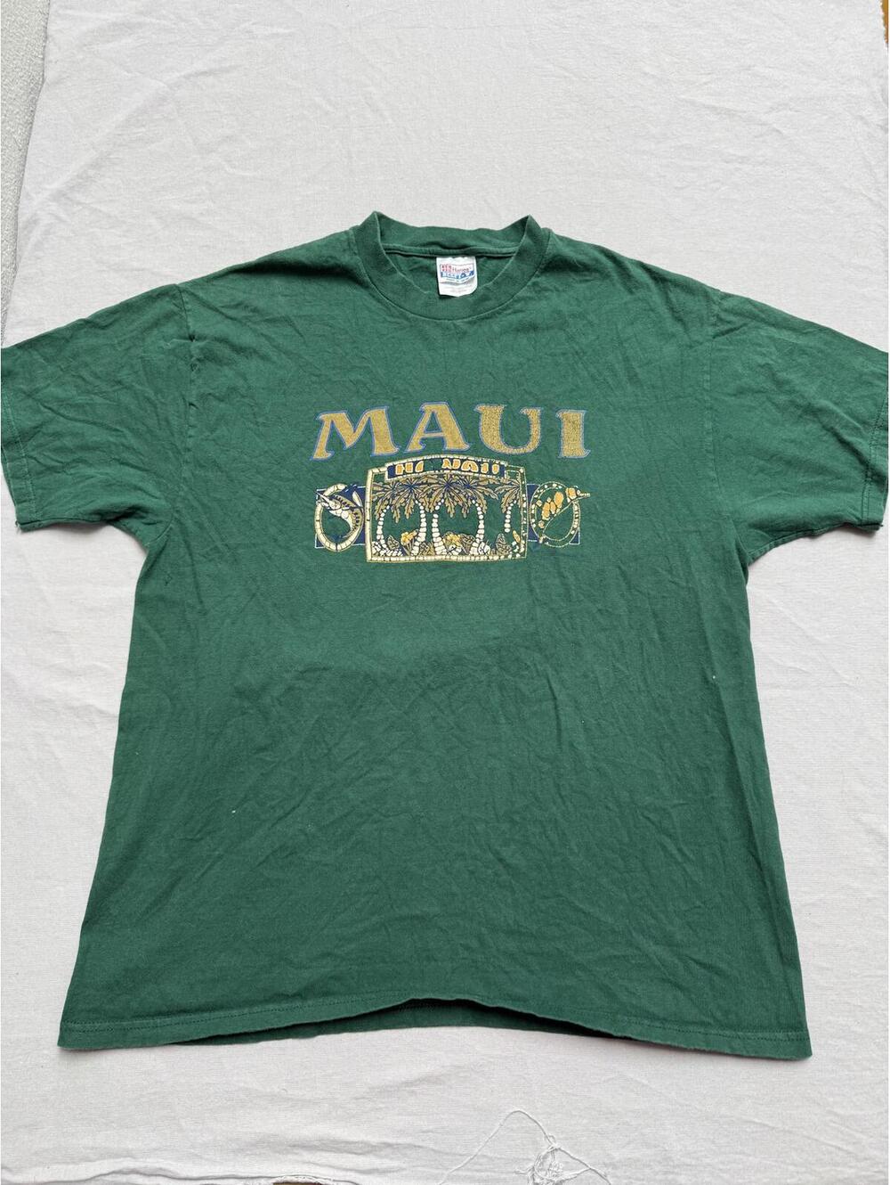 Vintage Maui Hawaii Tourist Fishing T-shirt Swordfish - XL